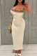 White Sexy Solid Color Lace Patchwork Slit Spaghetti Strap Sling Dresses