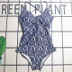 Blue Sportswear Letters Patchwork Backless Swimwears