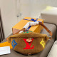 Coffee Casual Street Letters Patchwork Fluffy Contrast Bags