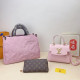 Pink Casual Daily Letters Patchwork Texture Bags