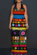 Multicolor Casual Print Patchwork Backless Halter Loose Jumpsuits