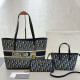 White Blue Casual Street Letters Embroidered Patchwork Bags