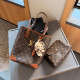 Brown Casual Letters Patchwork Contrast Adjustable Bags(Send pendant)