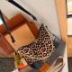 Leopard Print Casual Leopard Patchwork Zipper Contrast Bags(Send pendant)