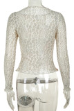 Yellow Casual Print Patchwork O Neck Tops