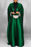 Green Casual Solid Color Patchwork Cardigan Collar Outerwear