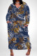 Blue Casual Colorblock National Totem Print Pocket Contrast V Neck Printed Plus Size Dresses