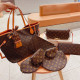 Brown Casual Street Letters Patchwork Zipper Bags