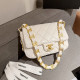 White Casual Letters Patchwork Metal Accessories Trim Bags