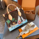 Green Casual Cartoon Print Letters Patchwork Contrast Adjustable Bags