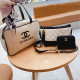 White Black Casual Daily Letters Patchwork Zipper Contrast Bags