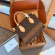 Brown Casual Letters Patchwork Contrast Bags
