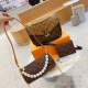 Yellow Brown Casual Daily Letters Patchwork Pearls Decor Contrast Bags