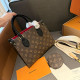 Black Brown Casual Street Letters Patchwork Contrast Bags