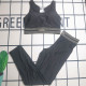 Black Sportswear Letters Patchwork Swimwears