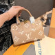 Light Coffee Casual Letters Zipper Contrast Embossed Bags