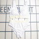 White Sexy Print Patchwork Swimwears