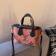 Red Black Casual Street Letters Patchwork Zipper Contrast Embossed Bags