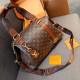 Orange Brown Casual Letters Patchwork Zipper Contrast Adjustable Bags