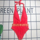 Red Sexy Print Patchwork Swimwears