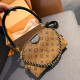 Yellow Brown Casual Daily Letters Patchwork Zipper Contrast Bags