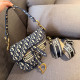 Dark Blue Casual Letters Embroidered Irregular Contrast Bags
