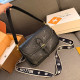 Black Casual Street Letters Patchwork Embossed Bags