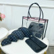 Black Gray Casual Letters Patchwork See-Through Zipper Bags