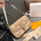Khaki Casual Street Letters Patchwork Contrast Bags