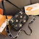 Black Casual Street Letters Patchwork Contrast Bags