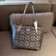 Blue Black Casual Letters Patchwork Zipper Contrast Bags