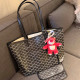 Black Gray Casual Street Letters Patchwork Contrast Bags(Send pendant)