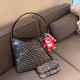Black Gray Casual Letters Patchwork Contrast Bags(Send pendant)
