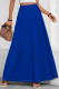Blue Casual Solid Color Patchwork Loose Mid Waist Speaker Solid Color Bottoms