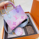 Multicolor Casual Letters Gradient Zipper Contrast Bags