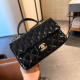 Black Casual Letters Chains Texture Bags