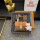 Orange Brown Casual Street Letters Patchwork Metal Accessories Trim Contrast Bags(Send pendant)