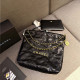 Black Gold Casual Letters Draw String Metal Accessories Trim Bags
