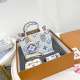 White Blue Casual Letters Patchwork Zipper Contrast Bags