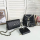 Black Casual Street Letters Metal Accessories Trim Chains Texture Bags