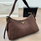 Brown Casual Street Solid Color Metal Accessories Trim Zipper Bags