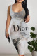 Black Gray Sexy Letter Print Flowers Contrast U Neck Printed Dresses