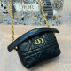 Black Casual Street Letters Patchwork Chains Pearls Decor Texture Bags