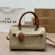 Apricot Brown Casual Street Letters Patchwork Zipper Contrast Bags
