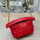 Red Casual Street Letters Patchwork Chains Pearls Decor Texture Bags