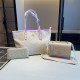 Apricot Pink Casual Street Letters Patchwork Zipper Contrast Bags