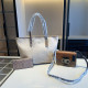 Khaki Casual Street Letters Patchwork Contrast Bags
