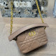 Khaki Casual Street Letters Patchwork Chains Pearls Decor Texture Bags
