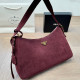 Burgundy Casual Street Solid Color Metal Accessories Trim Zipper Bags