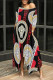 Black Red Casual Street Figure Print Letter Print Letters Pocket Irregular Contrast O Neck Irregular Dresses